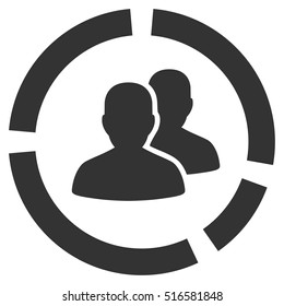 Demography Diagram vector icon. Flat gray symbol. Pictogram is isolated on a white background. Designed for web and software interfaces.