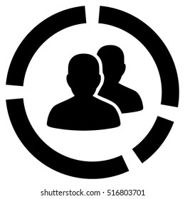 Demography Diagram vector icon. Flat black symbol. Pictogram is isolated on a white background. Designed for web and software interfaces.