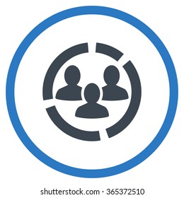 Demography Diagram vector icon. Style is bicolor flat circled symbol, smooth blue colors, rounded angles, white background.