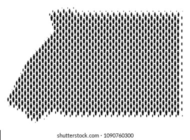 Demography Equatorial Guinea map people. Population vector cartography composition of Equatorial Guinea map created of crowd items. Social plan of nation audience. Demographic abstract halftone map.