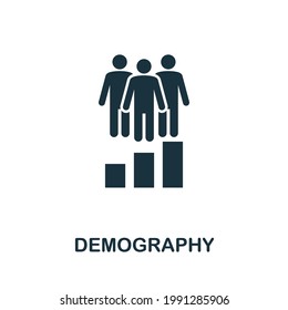 Demography icon. Simple creative element. Filled monochrome Demography icon for templates, infographics and banners