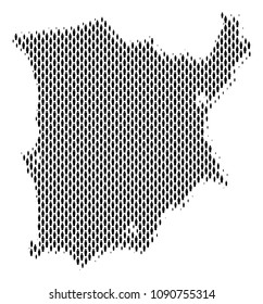 Demography Koh Samui map people. Population vector cartography abstraction of Koh Samui map done of human items. Social plan of nation public. Demographic abstract halftone map.
