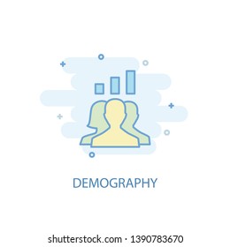 demography line concept. Simple line icon, colored illustration. demography symbol flat design. Can be used for UI/UX