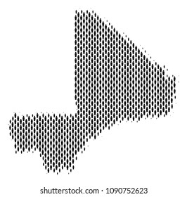 Demography Mali map people. Population vector cartography composition of Mali map made of human elements. Social scheme of national group. Demographic abstract halftone map.