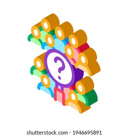 demography researcher color icon vector. isometric demography researcher sign. color isolated symbol illustration