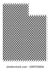 Demography Utah State map people. Population vector cartography concept of Utah State map designed of crowd elements. Social scheme of national mass. Demographic abstract halftone map.