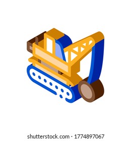 Demolish Machine Icon Vector. Isometric Demolish Machine sign. color isolated symbol illustration