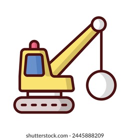 Demolishing icon editable stock vector illustration
