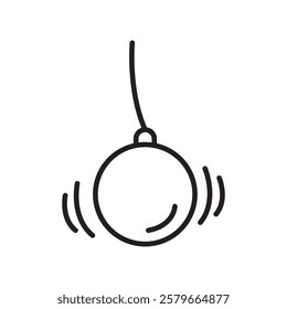Demolition ball icon Flat simple outline
