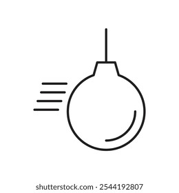 Abrissball-Symbol. isoliertes Vektorsymbol.