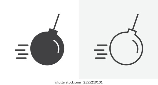 Demolition ball icon. outlined vector style.