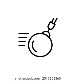 Conjunto de iconos de bola de demolición. versiones delineadas y rellenas sólidas.