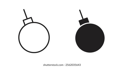 Demolition ball icons in flat and line style set.