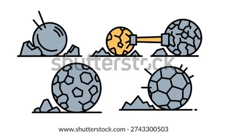Demolition Ball Line minimal smooth color vector