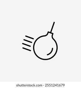 Abrissball dünne Liner Symbol einzeln.