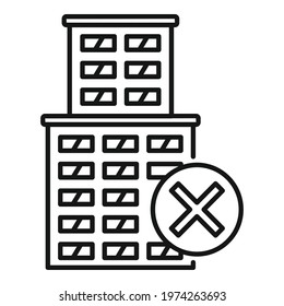 Demolition building icon. Outline demolition building vector icon for web design isolated on white background