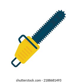 Demolition chainsaw icon. Flat illustration of demolition chainsaw vector icon isolated on white background