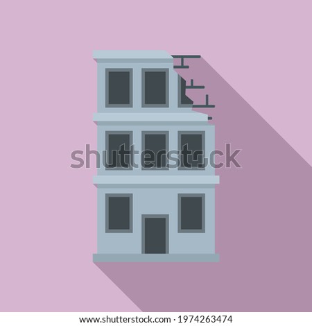 Demolition city building icon. Flat illustration of demolition city building vector icon for web design