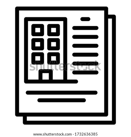Demolition city documents icon. Outline demolition city documents vector icon for web design isolated on white background