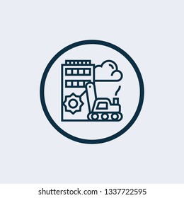 Demolition crane black vector concept icon. Demolition crane flat illustration, sign