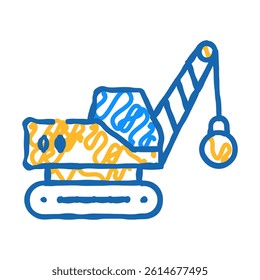 demolition crane doodle icon sketch vector. demolition crane sign. isolated symbol illustration