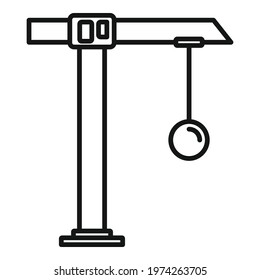 Demolition crane icon. Outline demolition crane vector icon for web design isolated on white background