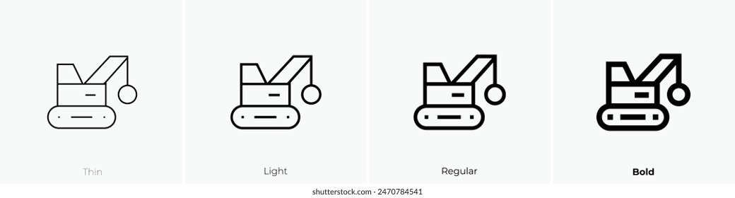 Abrisskransymbol. Dünnes, leichtes Regular- und Bold-Design isoliert auf weißem Hintergrund