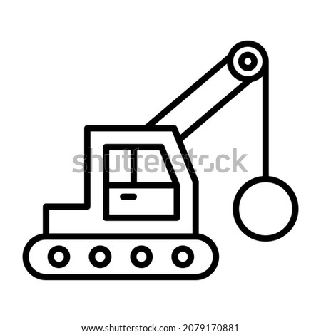 Demolition Crane icon vector image. Can also be used for web apps, mobile apps and print media.