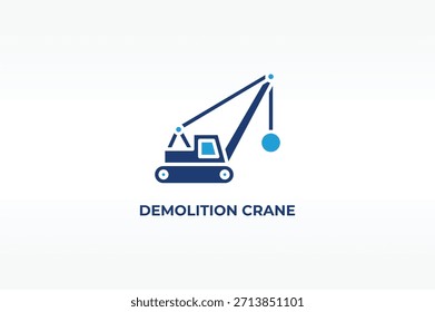 DEMOLITION CRANE Vektor, Symbol oder Logo-Zeichen einzelne Symbolgrafik