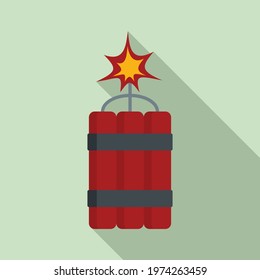 Demolition dynamite icon. Flat illustration of demolition dynamite vector icon for web design