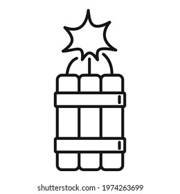 Demolition dynamite icon. Outline demolition dynamite vector icon for web design isolated on white background