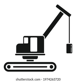Demolition excavator icon. Simple illustration of demolition excavator vector icon for web design isolated on white background