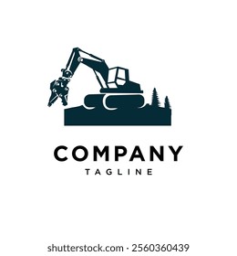 Demolition Excavator Logo Icon vector