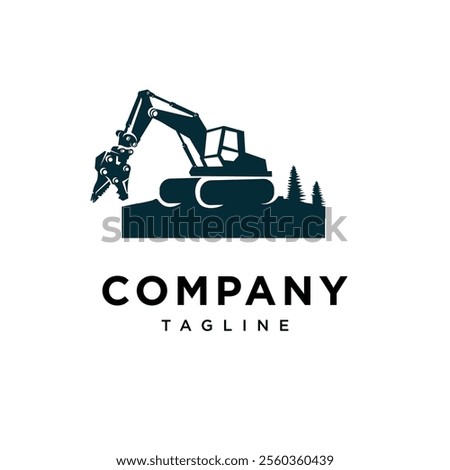 Demolition Excavator Logo Icon vector