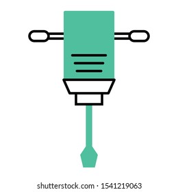 Demolition hammer power tool vector  Kangos hard surface breaking concept icon design