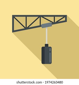 Demolition hand crane icon. Flat illustration of demolition hand crane vector icon for web design