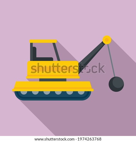 Demolition heavy machine icon. Flat illustration of demolition heavy machine vector icon for web design