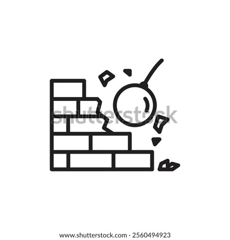 Demolition icon Black and white logo