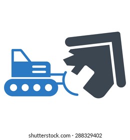 Demolition icon from Business Bicolor Set. Vector style: flat bicolor symbols, smooth blue colors, rounded angles, white background.
