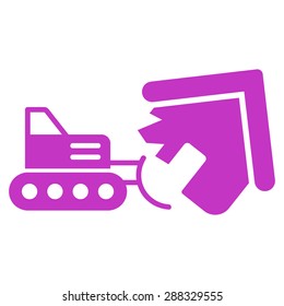 Demolition icon from Business Bicolor Set. Vector style: flat symbols, violet color, rounded angles, white background.