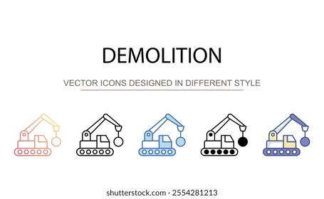 Demolition icon design with white background stock illustration