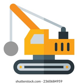 demolition icon in flat style isolated on white background. Construction tools, vector illustration for graphic design projects