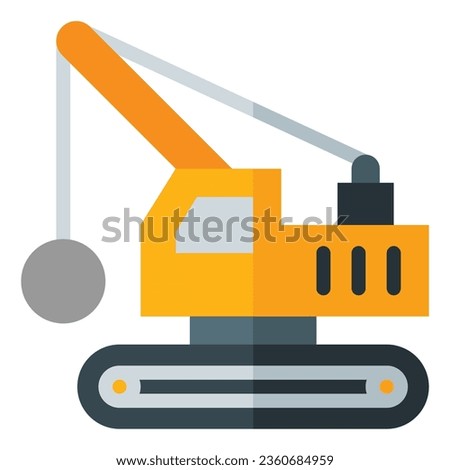 demolition icon in flat style isolated on white background. Construction tools, vector illustration for graphic design projects