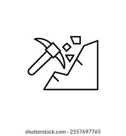 Demolition icon Isolated flat vector in outline