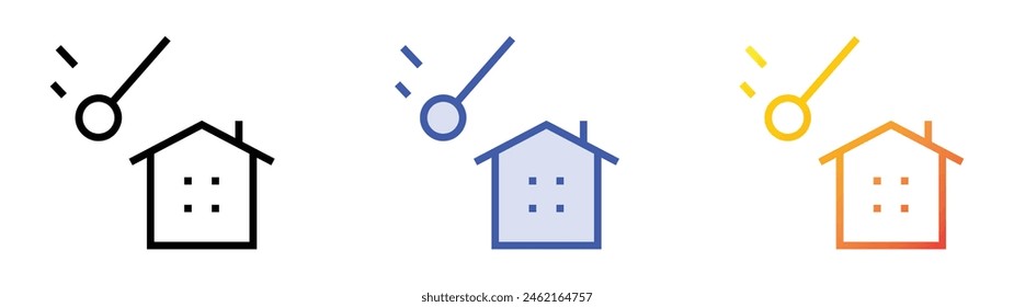 demolition icon. Linear, Blue Fill and Gradient Style Design Isolated On White Background