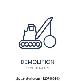 Demolition icon. Demolition linear symbol design from Construction collection. Simple outline element vector illustration on white background.