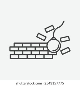 Demolition icon set. vector illustration.