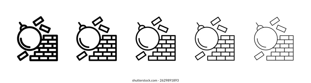 Demolition icon Simple thin line flat symbol