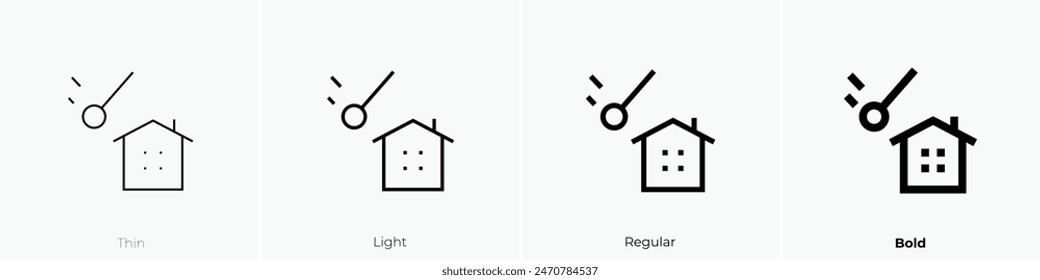 demolition icon. Thin, Light Regular And Bold style design isolated on white background