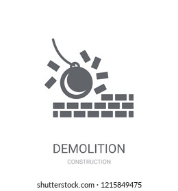 Demolition icon. Trendy Demolition logo concept on white background from Construction collection. Suitable for use on web apps, mobile apps and print media.